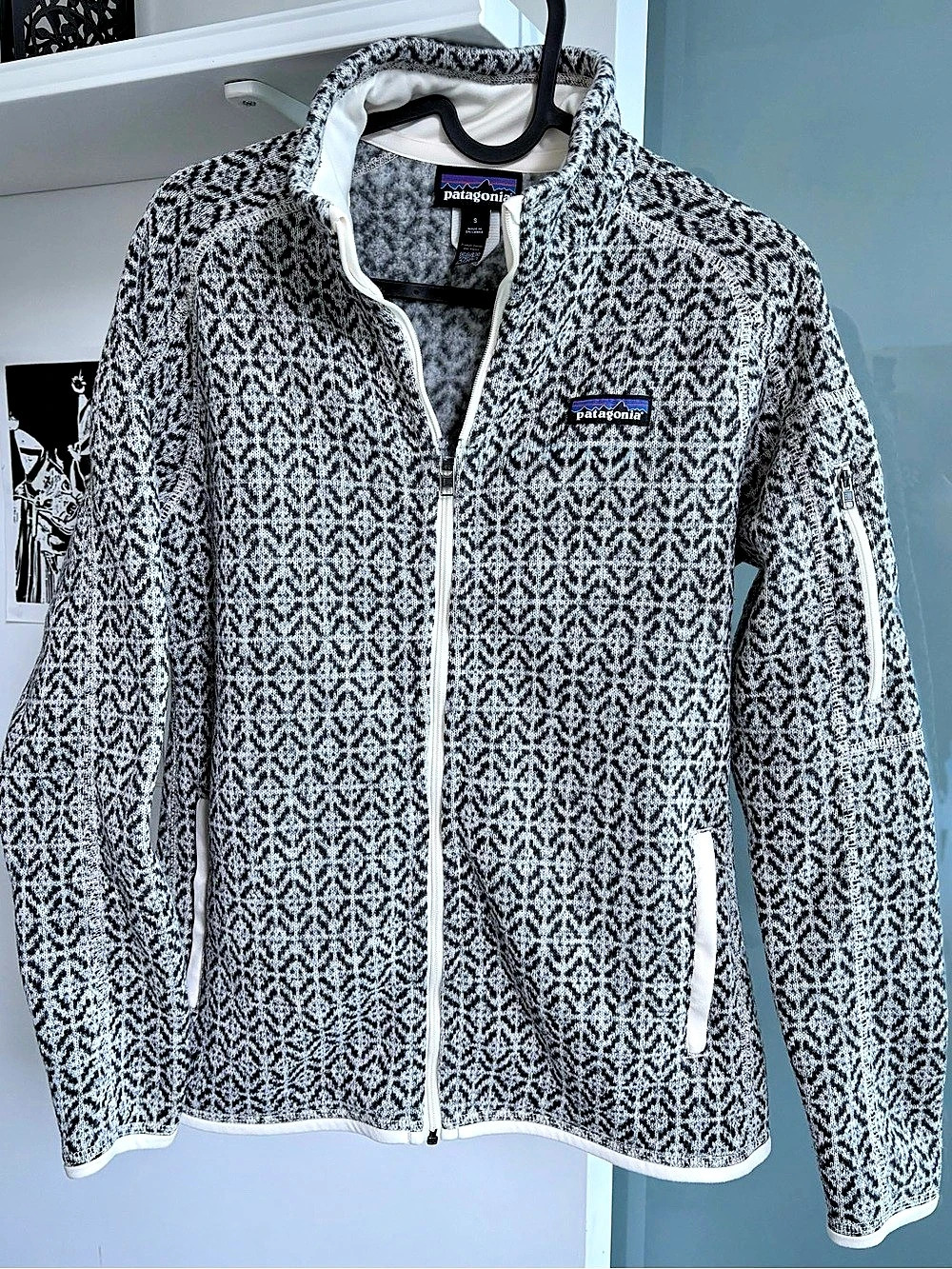 Patagonia Better Sweater Jacket Women'Small pattern knit Fleece Jacket Size Smal